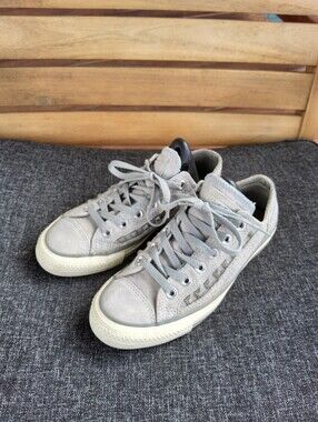 Gray Vintage Low-Top Suede Converse Studded Sneakers